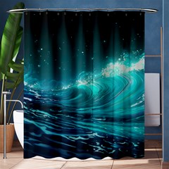 Tsunami Waves Ocean Sea Nautical Nature Water Shower Curtain 60  X 72  (medium)  by Ravend