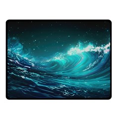 Tsunami Waves Ocean Sea Nautical Nature Water Fleece Blanket (small) by Ravend