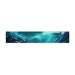 Tsunami Waves Ocean Sea Nautical Nature Water Premium Plush Fleece Scarf (mini) by Ravend