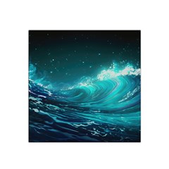 Tsunami Waves Ocean Sea Nautical Nature Water Satin Bandana Scarf 22  X 22  by Ravend