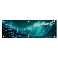 Tsunami Waves Ocean Sea Nautical Nature Water Banner And Sign 6  X 2  by Ravend