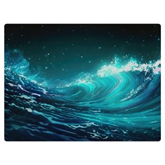 Tsunami Waves Ocean Sea Nautical Nature Water Premium Plush Fleece Blanket (extra Small)