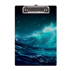 Tsunami Waves Ocean Sea Nautical Nature Water A5 Acrylic Clipboard by Ravend