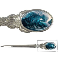 Tsunami Waves Ocean Sea Water Rough Seas 3 Letter Opener by Ravend