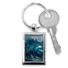 Tsunami Waves Ocean Sea Water Rough Seas 3 Key Chain (rectangle) by Ravend