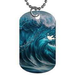 Tsunami Waves Ocean Sea Water Rough Seas 3 Dog Tag (one Side) by Ravend