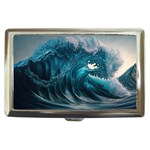 Tsunami Waves Ocean Sea Water Rough Seas 3 Cigarette Money Case Front