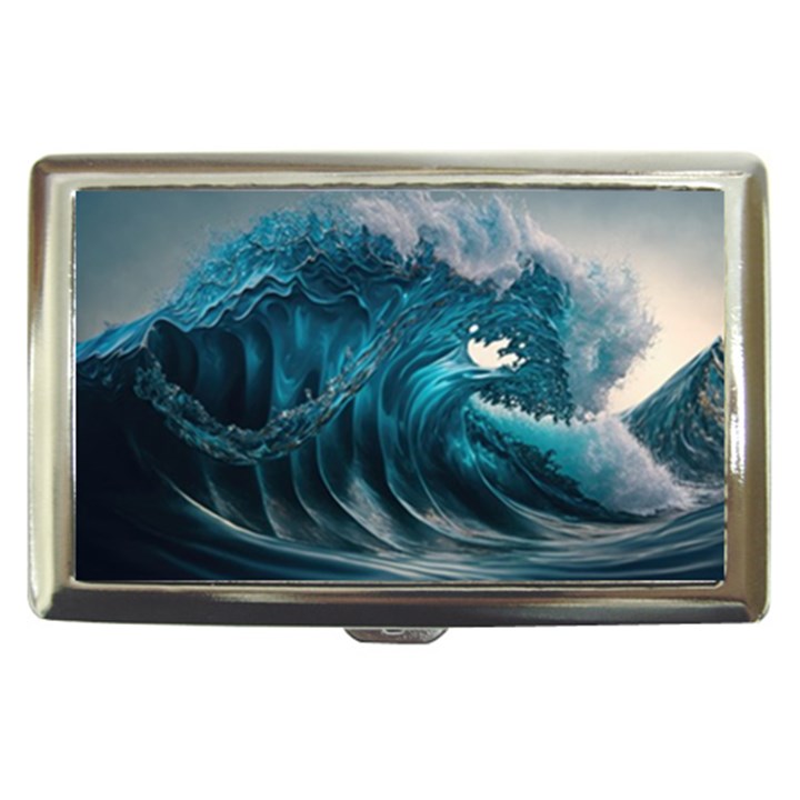 Tsunami Waves Ocean Sea Water Rough Seas 3 Cigarette Money Case