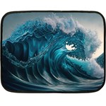 Tsunami Waves Ocean Sea Water Rough Seas 3 Fleece Blanket (Mini) 35 x27  Blanket Front