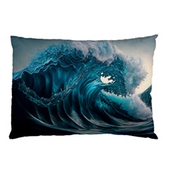 Tsunami Waves Ocean Sea Water Rough Seas 3 Pillow Case (two Sides) by Ravend