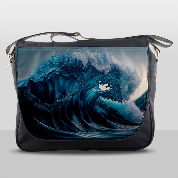 Tsunami Waves Ocean Sea Water Rough Seas 3 Messenger Bag