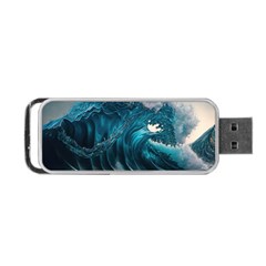 Tsunami Waves Ocean Sea Water Rough Seas 3 Portable Usb Flash (two Sides) by Ravend