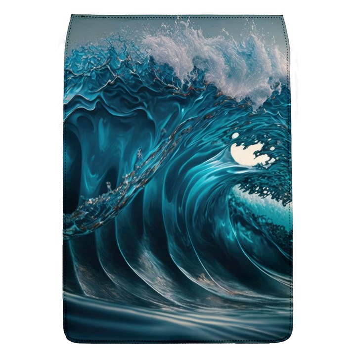 Tsunami Waves Ocean Sea Water Rough Seas 3 Removable Flap Cover (L)