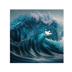 Tsunami Waves Ocean Sea Water Rough Seas 3 Square Satin Scarf (30  X 30 ) by Ravend