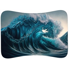 Tsunami Waves Ocean Sea Water Rough Seas 3 Velour Seat Head Rest Cushion by Ravend