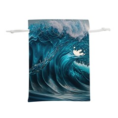 Tsunami Waves Ocean Sea Water Rough Seas 3 Lightweight Drawstring Pouch (l) by Ravend