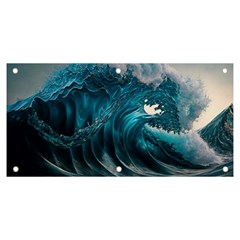 Tsunami Waves Ocean Sea Water Rough Seas 3 Banner And Sign 6  X 3  by Ravend