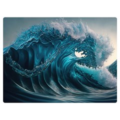 Tsunami Waves Ocean Sea Water Rough Seas 3 One Side Premium Plush Fleece Blanket (extra Small)