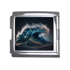 Tsunami Waves Ocean Sea Water Rough Seas 7 Mega Link Italian Charm (18mm) by Ravend