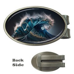 Tsunami Waves Ocean Sea Water Rough Seas 7 Money Clips (oval)  by Ravend