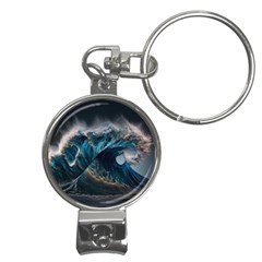 Tsunami Waves Ocean Sea Water Rough Seas 7 Nail Clippers Key Chain