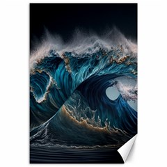 Tsunami Waves Ocean Sea Water Rough Seas 7 Canvas 24  X 36  by Ravend