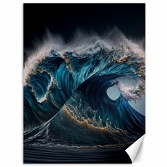 Tsunami Waves Ocean Sea Water Rough Seas 7 Canvas 36  X 48  by Ravend