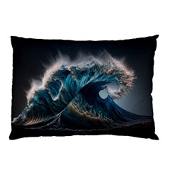 Tsunami Waves Ocean Sea Water Rough Seas 7 Pillow Case (two Sides) by Ravend