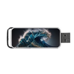 Tsunami Waves Ocean Sea Water Rough Seas 7 Portable Usb Flash (one Side) by Ravend