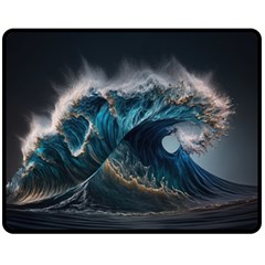 Tsunami Waves Ocean Sea Water Rough Seas 7 Fleece Blanket (medium) by Ravend