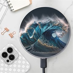 Tsunami Waves Ocean Sea Water Rough Seas 7 Wireless Fast Charger(white) by Ravend