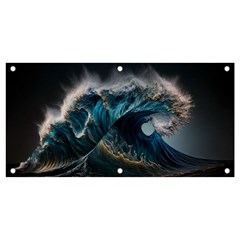 Tsunami Waves Ocean Sea Water Rough Seas 7 Banner And Sign 4  X 2  by Ravend