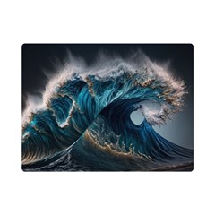 Tsunami Waves Ocean Sea Water Rough Seas 7 One Side Premium Plush Fleece Blanket (mini) by Ravend