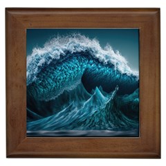 Tsunami Waves Ocean Sea Water Rough Seas 6 Framed Tile