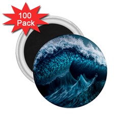 Tsunami Waves Ocean Sea Water Rough Seas 6 2 25  Magnets (100 Pack)  by Ravend