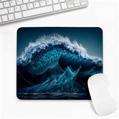 Tsunami Waves Ocean Sea Water Rough Seas 6 Large Mousepad by Ravend