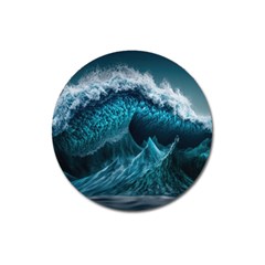 Tsunami Waves Ocean Sea Water Rough Seas 6 Magnet 3  (round) by Ravend