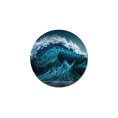 Tsunami Waves Ocean Sea Water Rough Seas 6 Golf Ball Marker