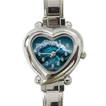 Tsunami Waves Ocean Sea Water Rough Seas 6 Heart Italian Charm Watch Front