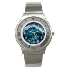 Tsunami Waves Ocean Sea Water Rough Seas 6 Stainless Steel Watch