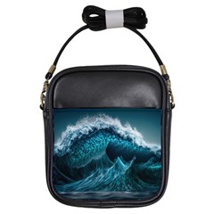 Tsunami Waves Ocean Sea Water Rough Seas 6 Girls Sling Bag