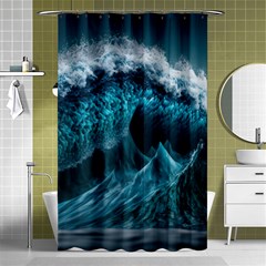 Tsunami Waves Ocean Sea Water Rough Seas 6 Shower Curtain 48  X 72  (small)  by Ravend