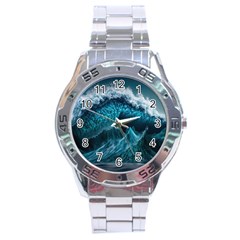 Tsunami Waves Ocean Sea Water Rough Seas 6 Stainless Steel Analogue Watch