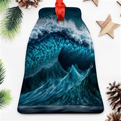 Tsunami Waves Ocean Sea Water Rough Seas 6 Ornament (Bell)