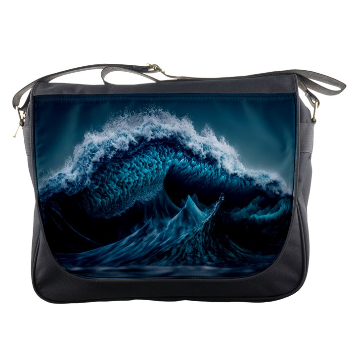 Tsunami Waves Ocean Sea Water Rough Seas 6 Messenger Bag