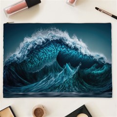 Tsunami Waves Ocean Sea Water Rough Seas 6 Cosmetic Bag (xxl) by Ravend