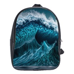 Tsunami Waves Ocean Sea Water Rough Seas 6 School Bag (XL)