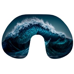 Tsunami Waves Ocean Sea Water Rough Seas 6 Travel Neck Pillow