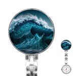 Tsunami Waves Ocean Sea Water Rough Seas 6 Stainless Steel Nurses Watch Front