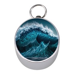 Tsunami Waves Ocean Sea Water Rough Seas 6 Mini Silver Compasses